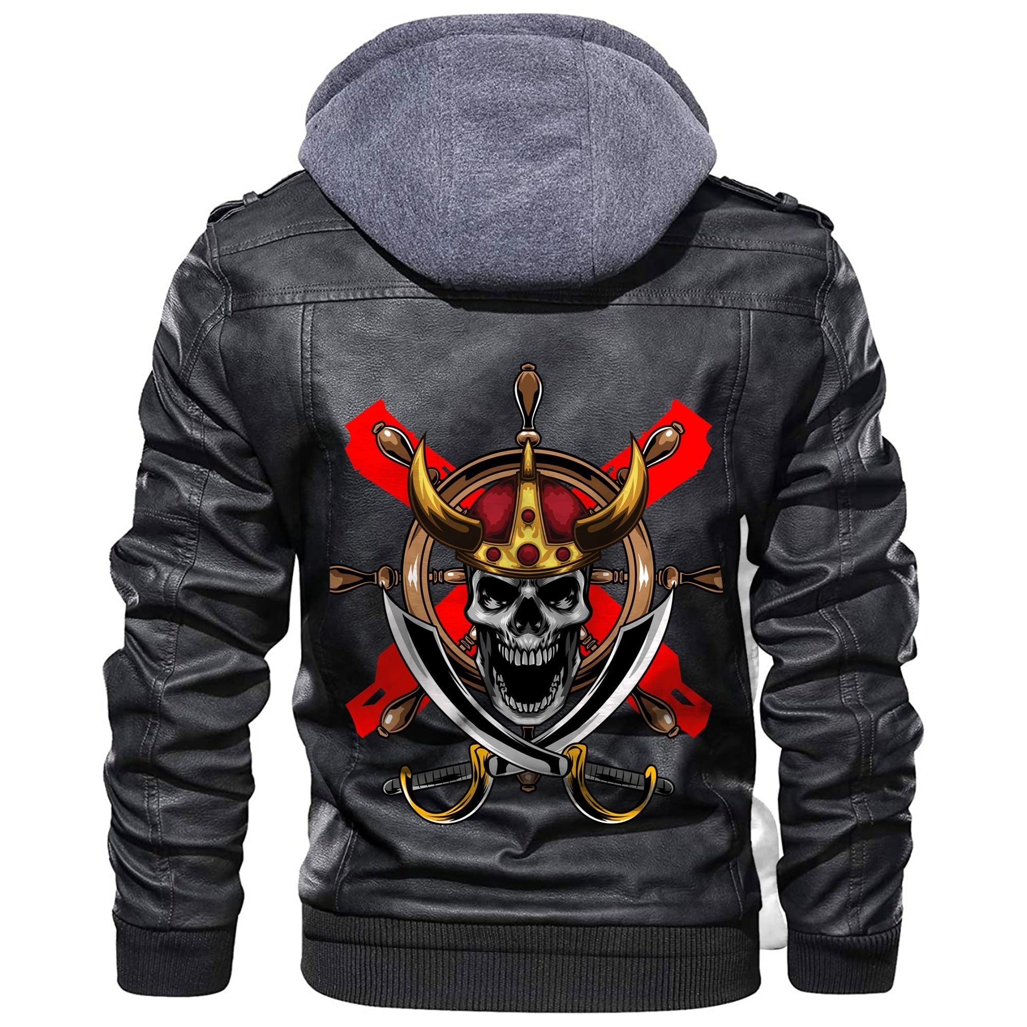 Viking Skull Sword Leather Jacket RLT12 - Wonder Print Shop