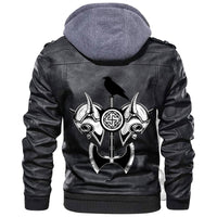 Viking Skull Vikng Helmet Leather Jacket RLT12 - Wonder Print Shop