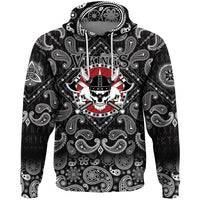 Viking Hoodie Skulls With Shield and Axes with Bandana Paisley Style RLT12 - Wonder Print Shop