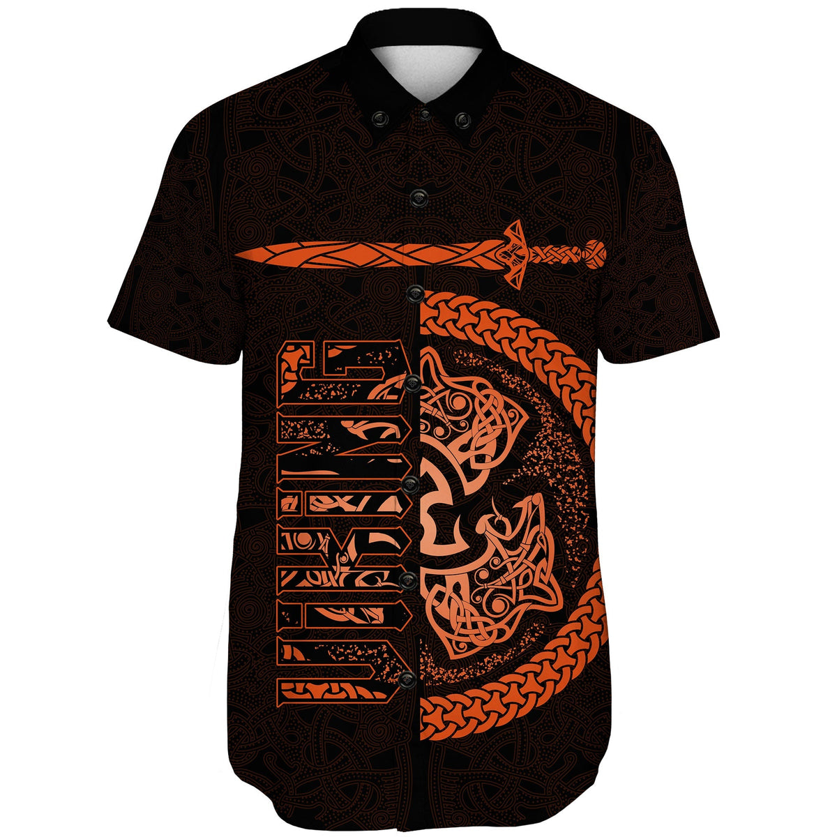 viking-shorts-sleeve-shirt-fierce-wolf-totemic-animal