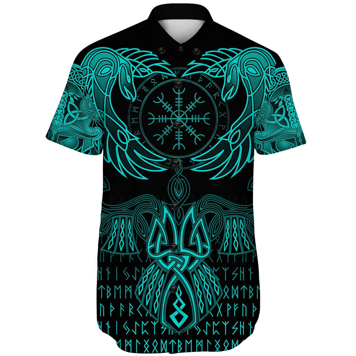 viking-shorts-sleeve-shirt-raven-of-odin-cyan