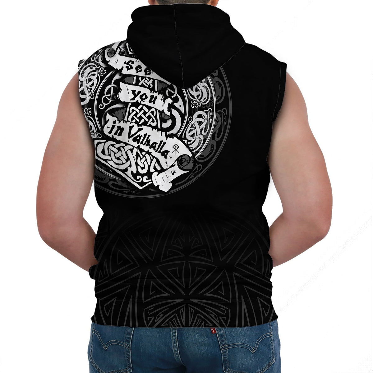 Viking Sleeveless Hoodie - See You In Valhalla RLT12 - Wonder Print Shop