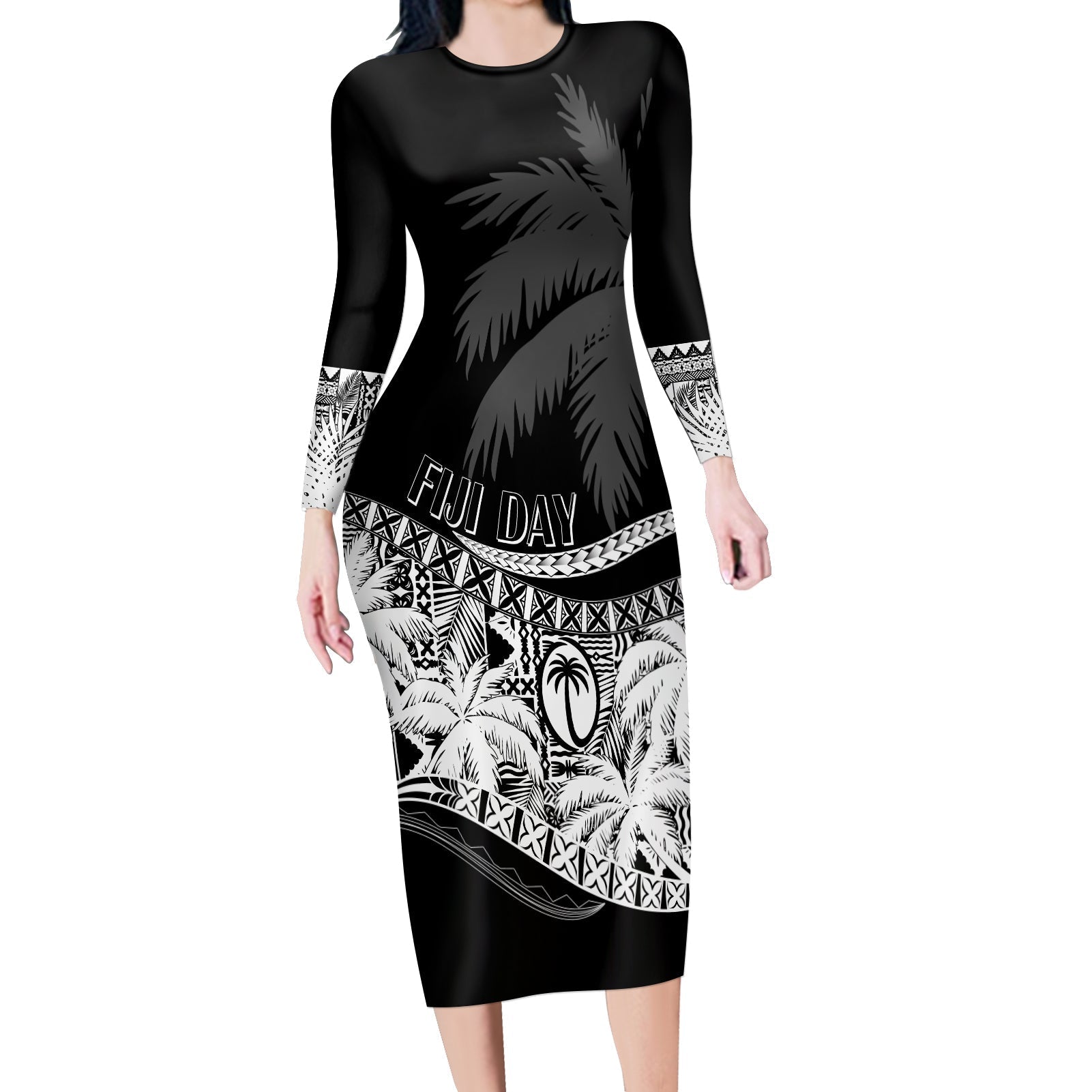 fiji-day-long-sleeves-bodycon-dress-flying-fijians-masi-kesa-style-black