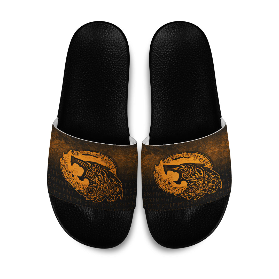 viking-slide-sandals-fenrir-viking-3d-tattoo-gold-version-slide-sandals
