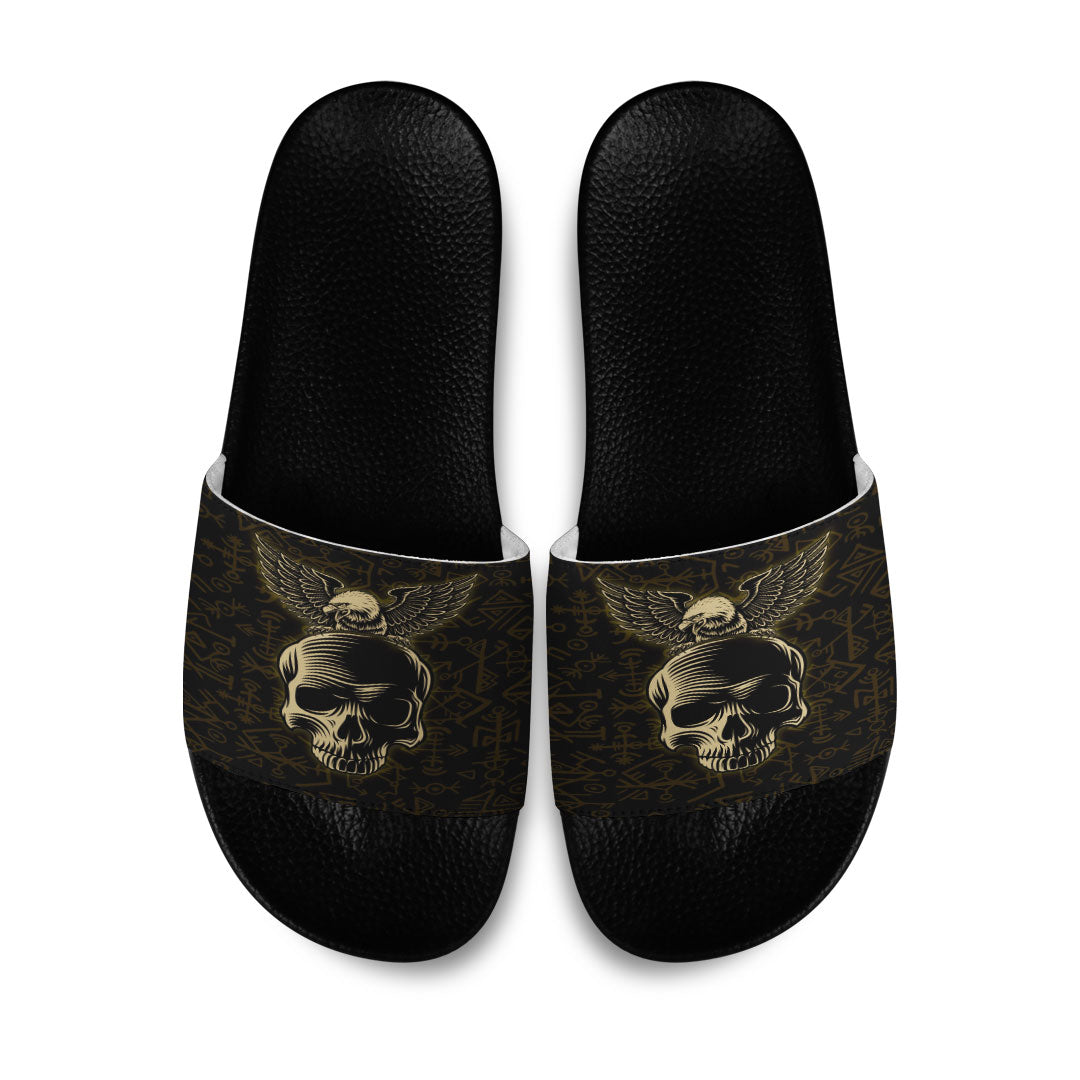 wonder-print-slide-sandals-raven-and-skull-viking-slide-sandals