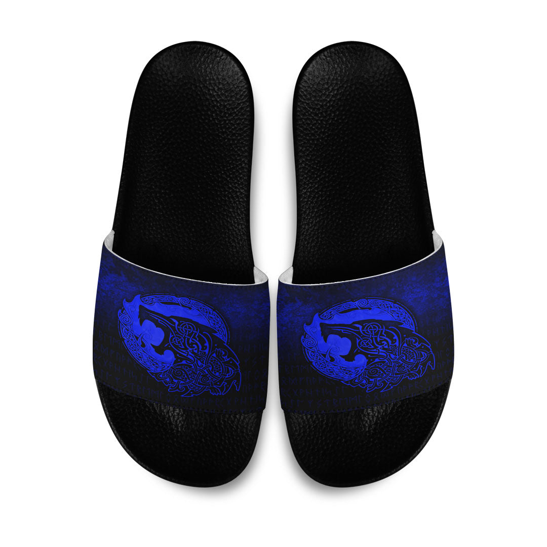 viking-slide-sandals-fenrir-viking-3d-tattoo-blue-version-slide-sandals