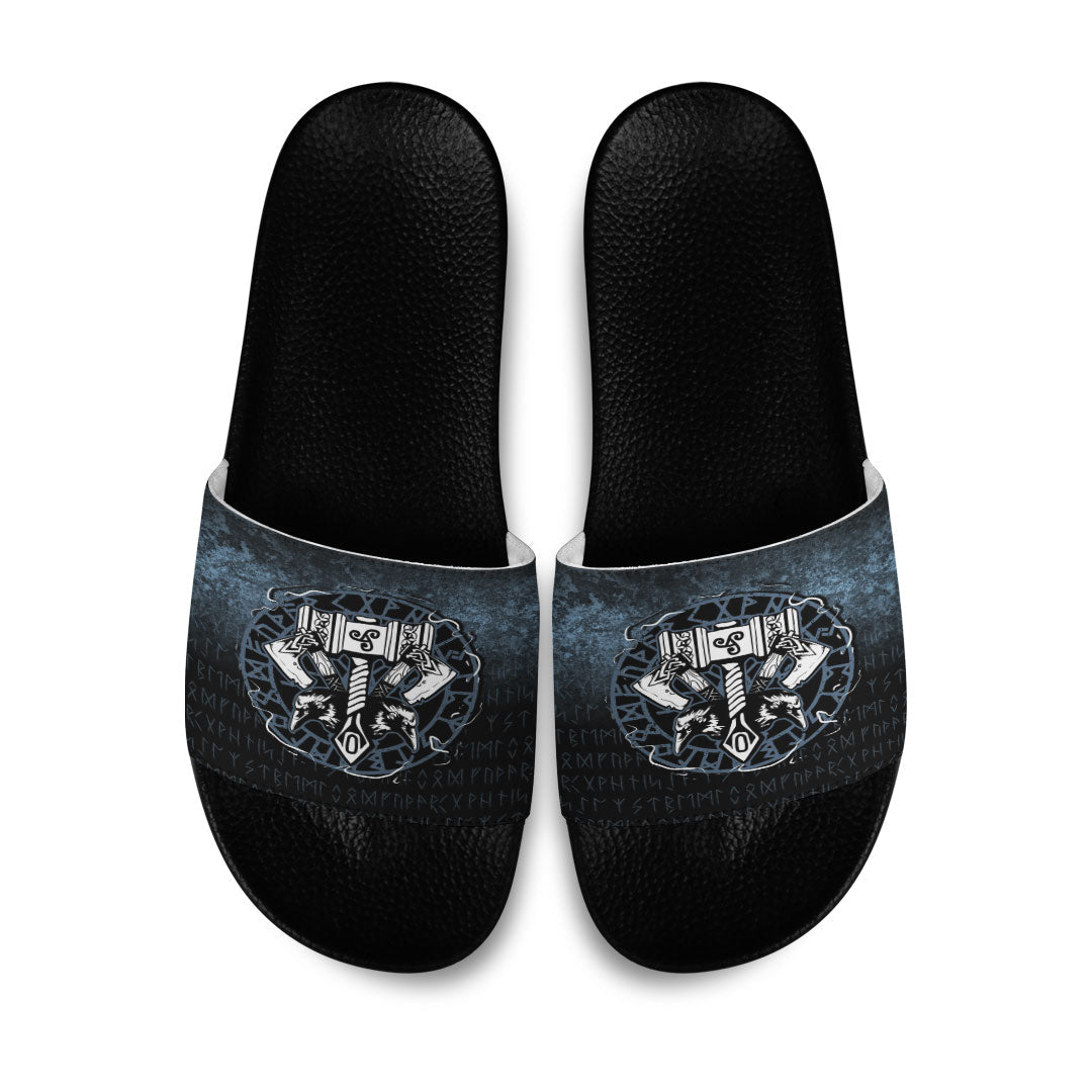 wonder-print-slide-sandals-celtic-huginn-and-muninn-raven-viking-slide-sandals