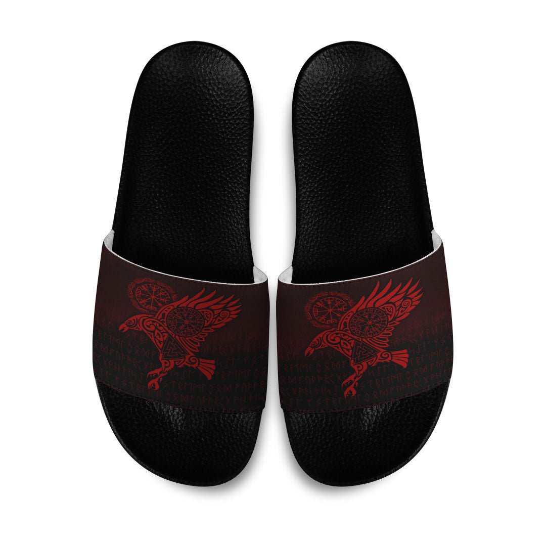 viking-slide-sandals-raven-vegvisir-tattoo-red-version-slide-sandals