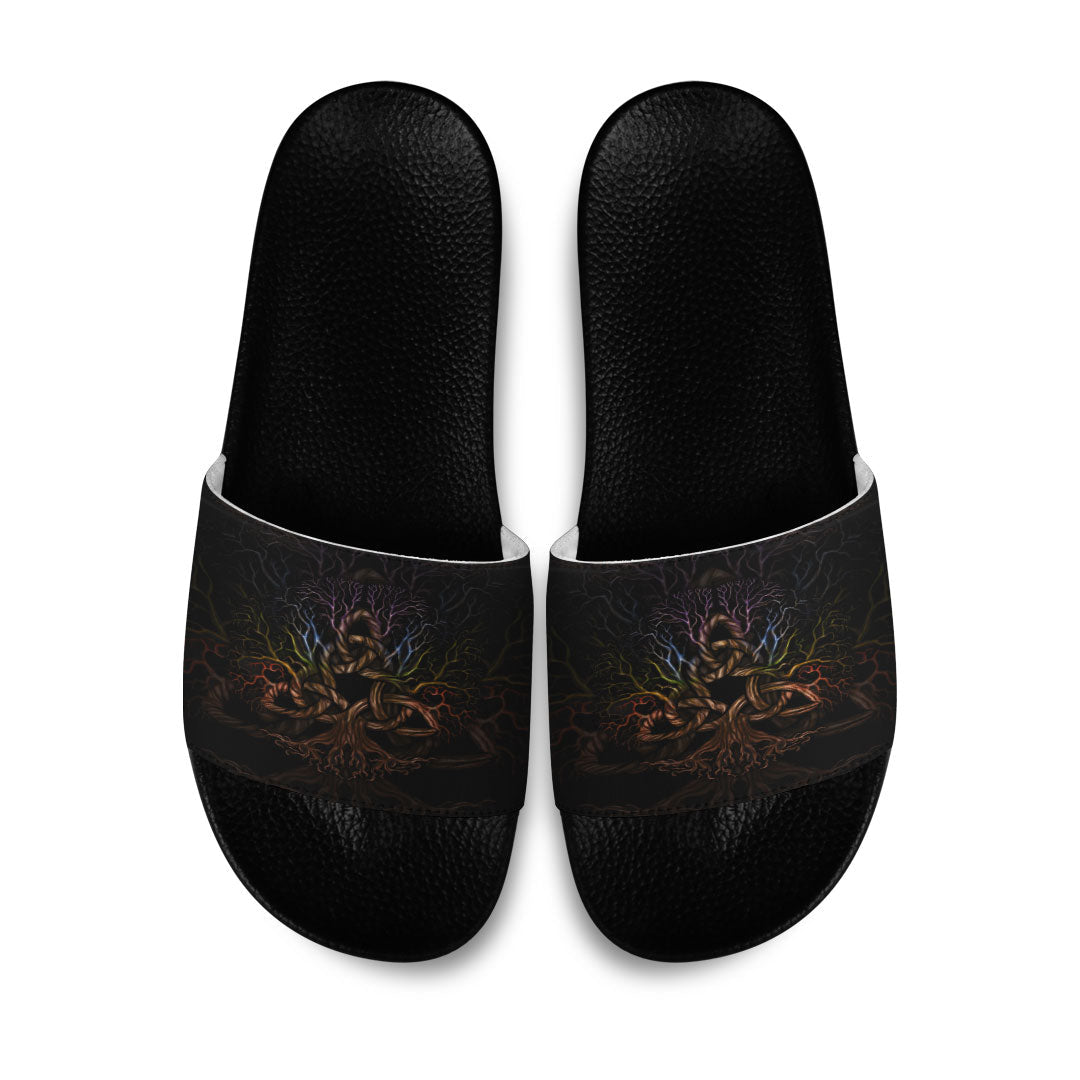 viking-slide-sandals-colorful-tree-of-life-with-triquetra-slide-sandals