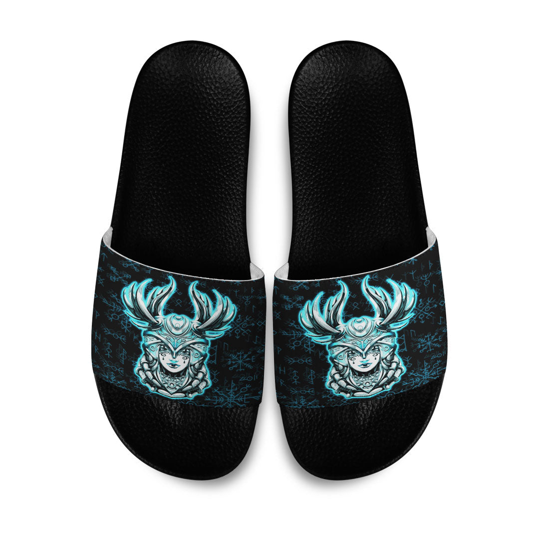 wonder-print-slide-sandals-viking-valkyrie-turquoise-slide-sandals