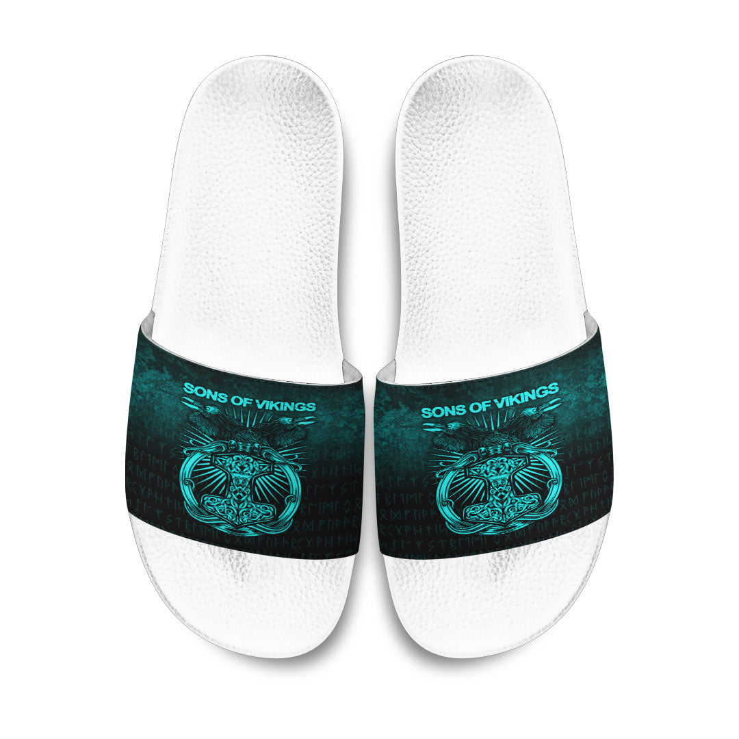 viking-slide-sandals-vikings-ravens-mjolnir-cyan-version-slide-sandals