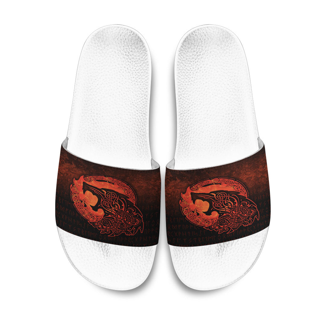 viking-slide-sandals-fenrir-viking-3d-tattoo-orange-version-slide-sandals