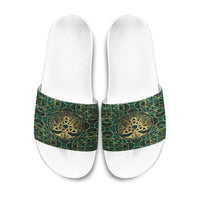 viking-slide-sandals-tree-of-life-with-triquetra-malachite-and-gold-slide-sandals