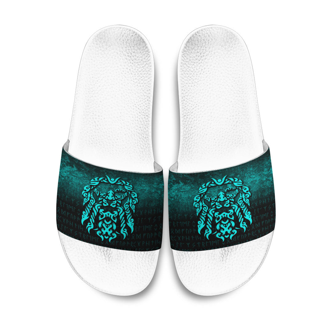 viking-slide-sandals-viking-god-odin-allfather-in-asgard-raven-god-cyan-version-slide-sandals