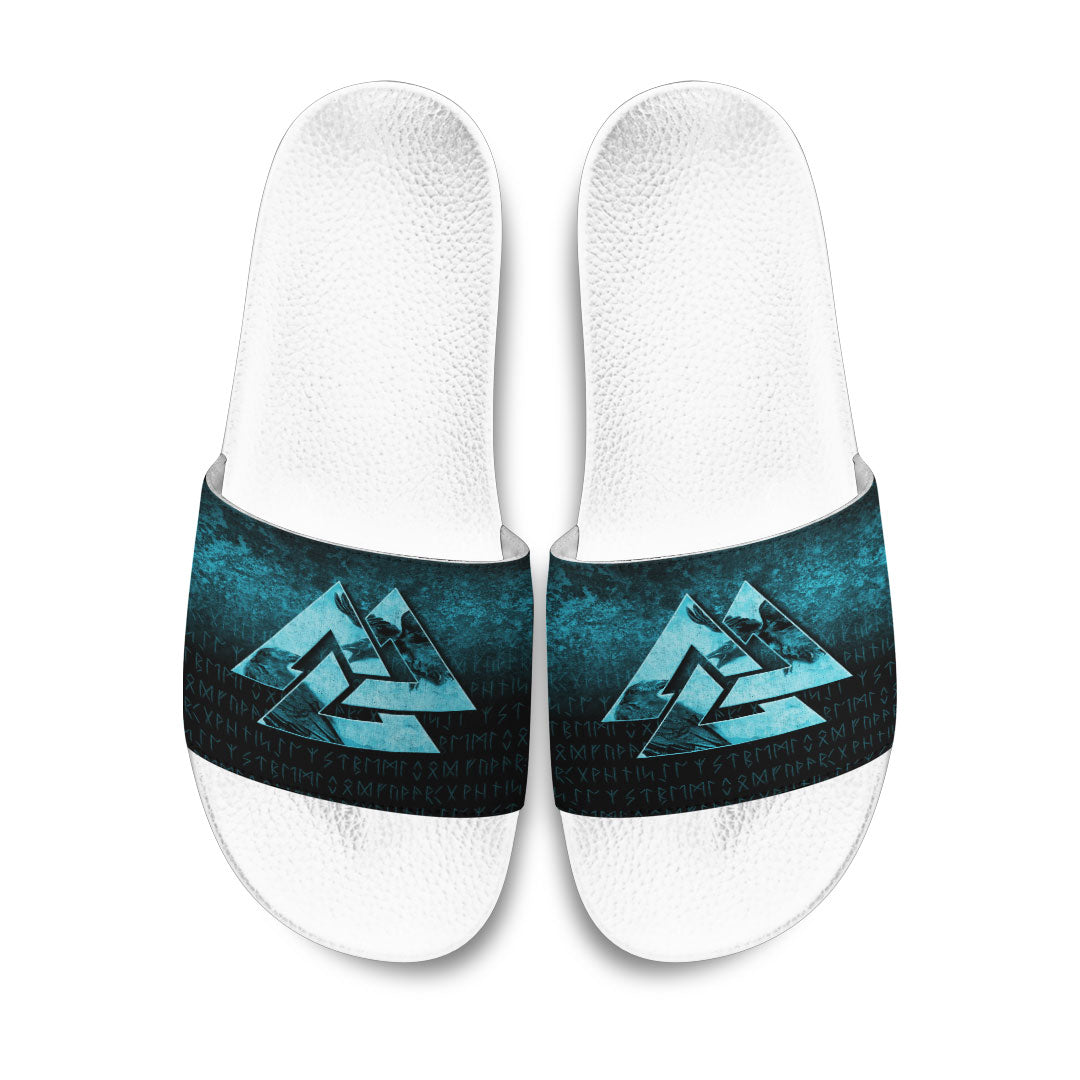 viking-slide-sandals-huginn-muninn-ravens-from-odin-viking-cyan-version-slide-sandals