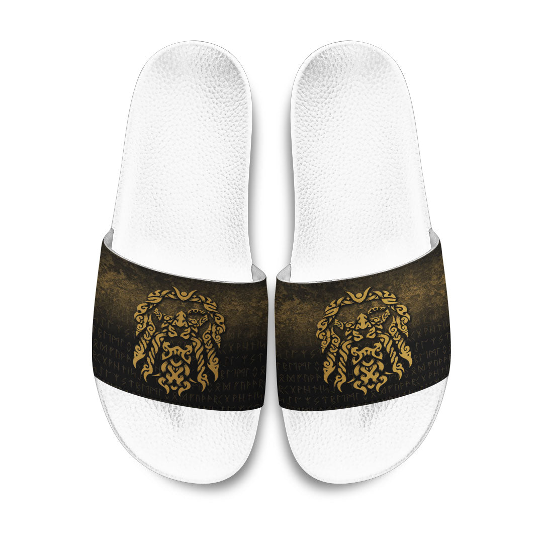 viking-slide-sandals-viking-god-odin-allfather-in-asgard-raven-god-gold-version-slide-sandals