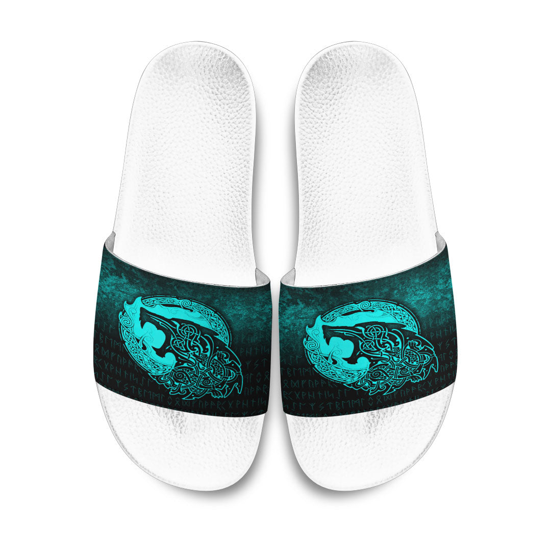 viking-slide-sandals-fenrir-viking-3d-tattoo-cyan-version-slide-sandals