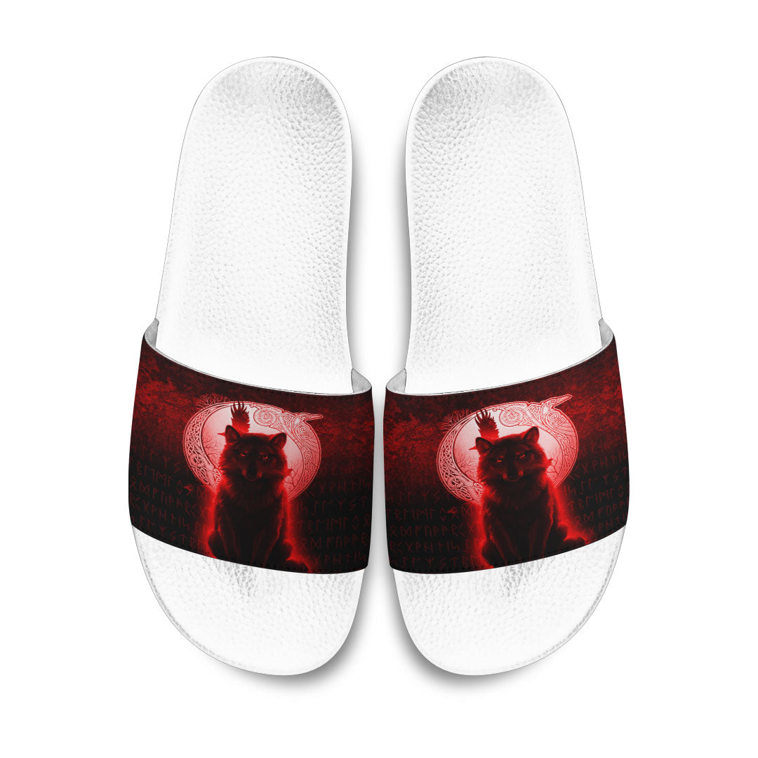 viking-slide-sandals-fenrir-viking-wolf-red-version-slide-sandals