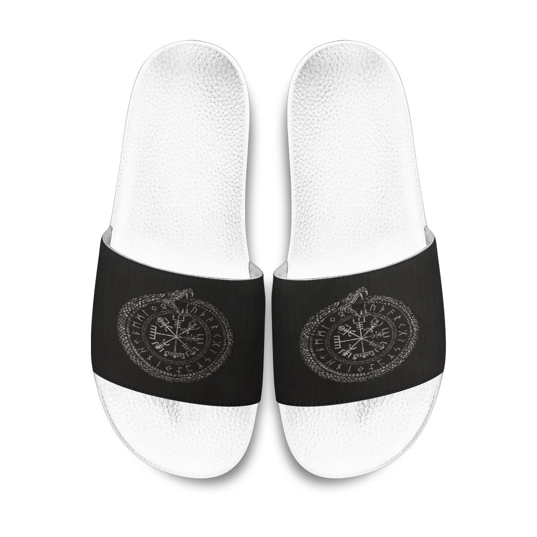 viking-slide-sandals-viking-vegvisir-with-ouroboros-and-runes-slide-sandals
