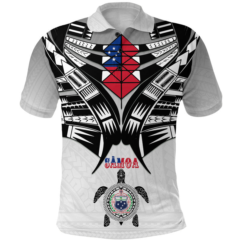 Custom Samoa Black Saturday Polo Shirt Visual Arts - Wonder Print Shop