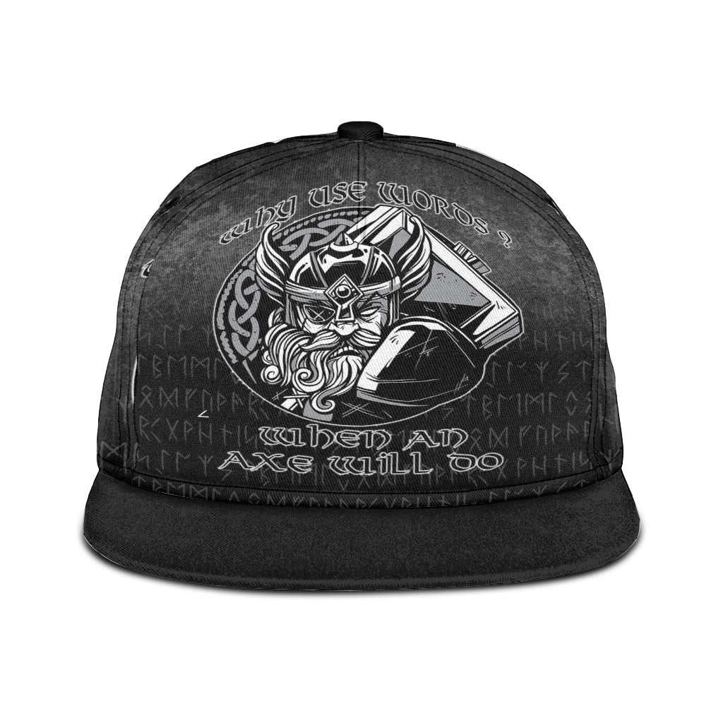 viking-snapback-hat-why-use-words-when-an-axe-will-do-snapback-hat