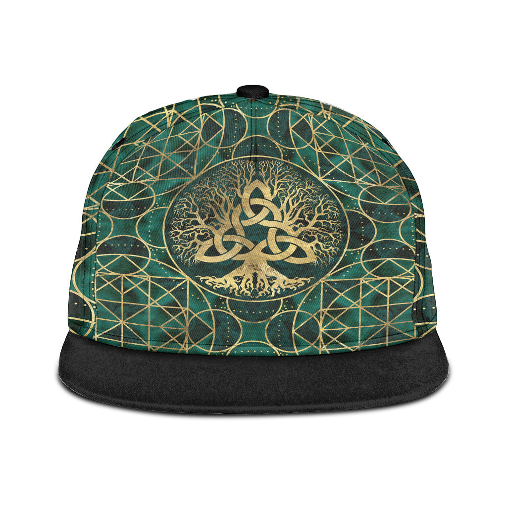viking-snapback-hat-tree-of-life-with-triquetra-malachite-and-gold-snapback-hat