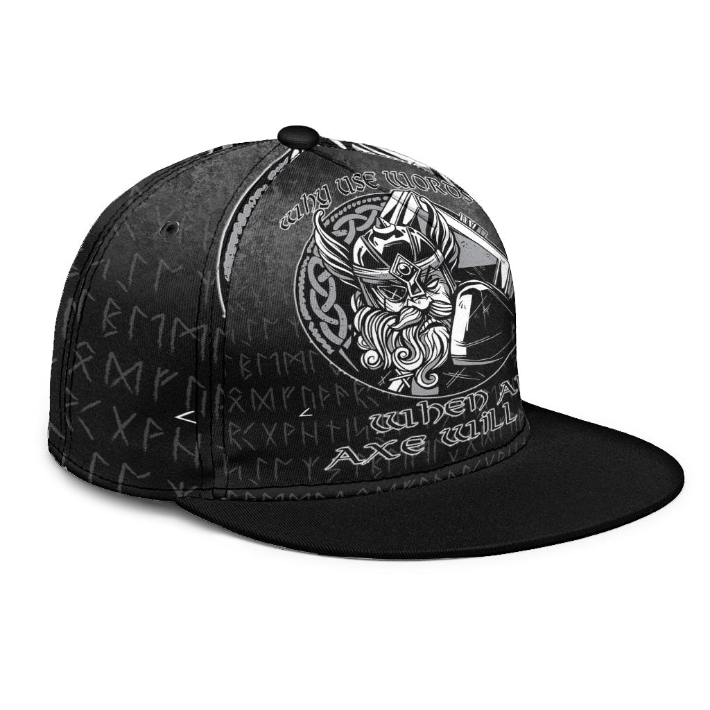 viking-snapback-hat-why-use-words-when-an-axe-will-do-snapback-hat