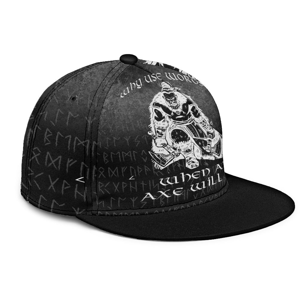 viking-snapback-hat-why-use-words-when-an-axe-will-do-snapback-hat