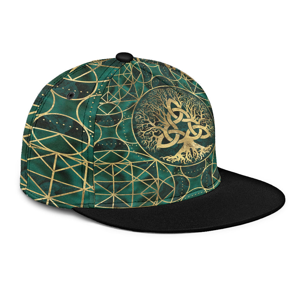 viking-snapback-hat-tree-of-life-with-triquetra-malachite-and-gold-snapback-hat