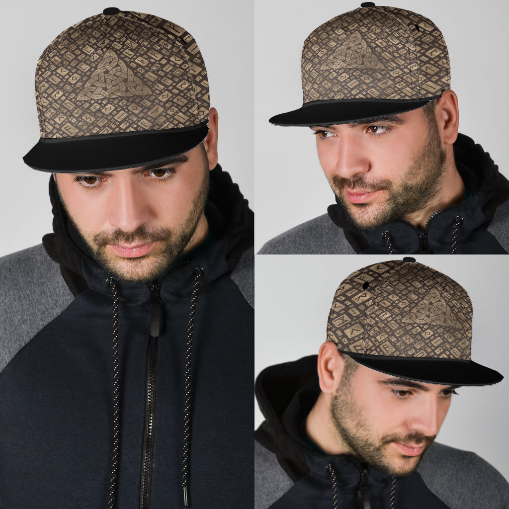 viking-snapback-hat-triquetra-and-runic-alphabet-wood-and-gold-snapback-hat