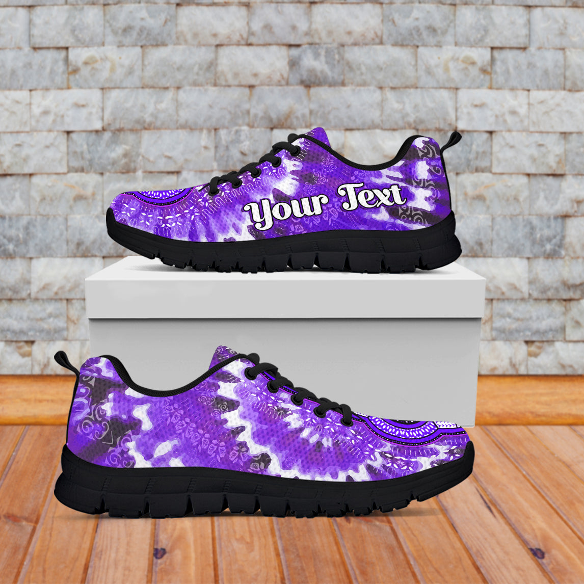 (Custom Personalised) Africa Tie Dye Sneakers Purple Fashion LT13 - Wonder Print Shop