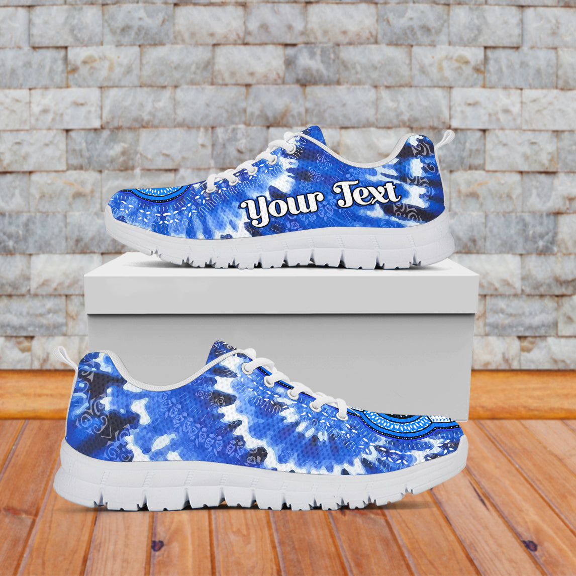 (Custom Personalised) Africa Tie Dye Sneakers Blue Fashion LT13 - Wonder Print Shop