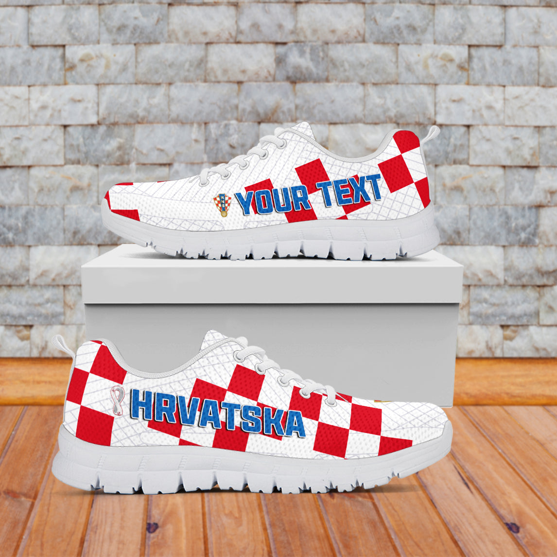 (Custom Personalised) Croatia Football Sneakers Vatreni Hrvatska Champions 2022 World Cup LT13 - Wonder Print Shop