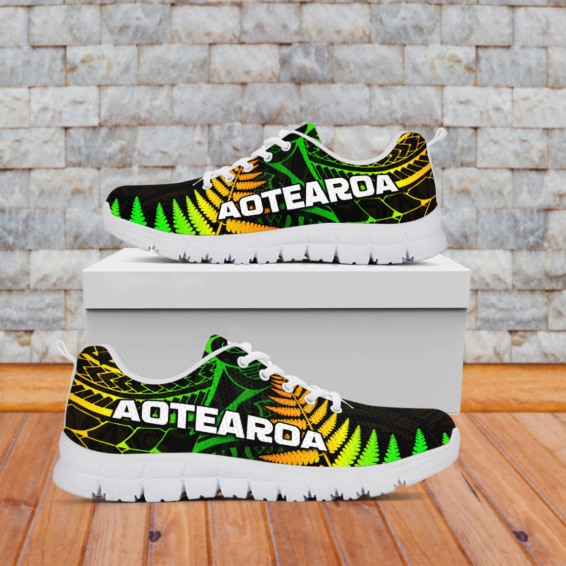 Aotearoa Fern Sneakers New Zealand Hei Tiki Special Style LT13 - Wonder Print Shop
