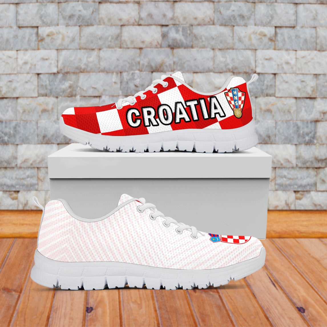 Croatia Football Sneakers Hrvatska Checkerboard Word Cup 2022 - Wonder Print Shop