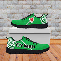 Wales Football Sneakers Come On Welsh Dragons With Celtic Knot Pattern - Wonder Print Shop