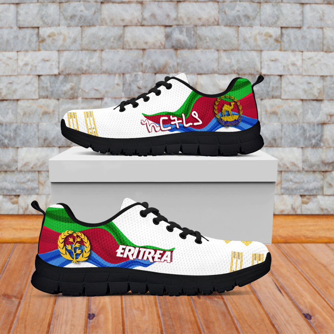 Eritrea Independence Day Sneakers Ethnic African Pattern - White - Wonder Print Shop