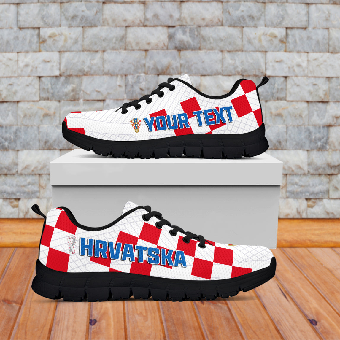 (Custom Personalised) Croatia Football Sneakers Vatreni Hrvatska Champions 2022 World Cup LT13 - Wonder Print Shop