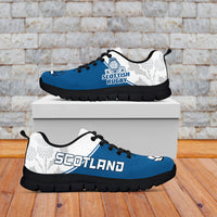 Scotland Rugby Sneakers Scottish Coat Of Arms Mix Thistle Newest Version - Wonder Print Shop
