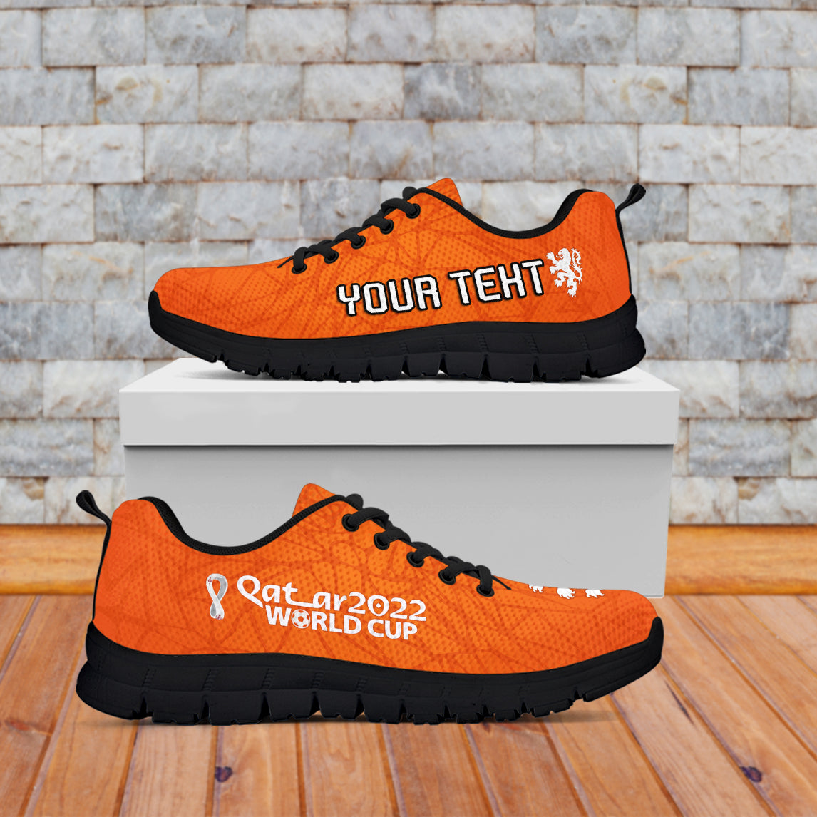 (Custom Personalised) Netherlands Football Sneakers 2022 Soccer World Cup Oranje Champions LT13 - Wonder Print Shop