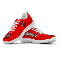Canada Maple Leaf Sneakers Red Haida Wolf LT13 - Wonder Print Shop