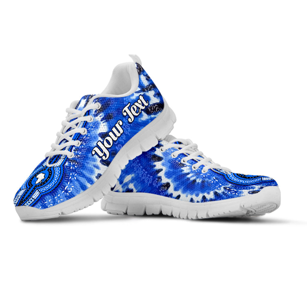 (Custom Personalised) Africa Tie Dye Sneakers Blue Fashion LT13 - Wonder Print Shop