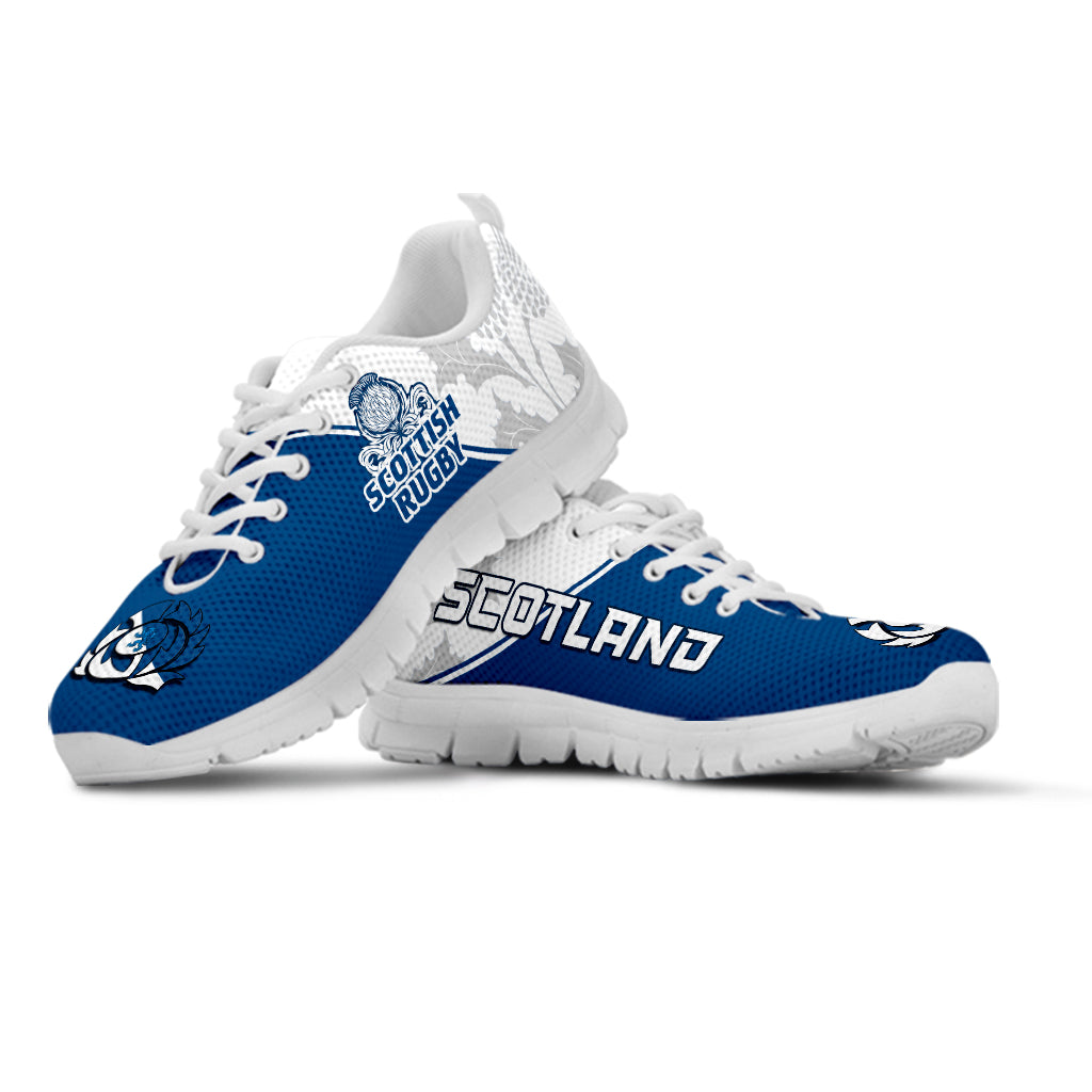 Scotland Rugby Sneakers Scottish Coat Of Arms Mix Thistle Newest Version - Wonder Print Shop
