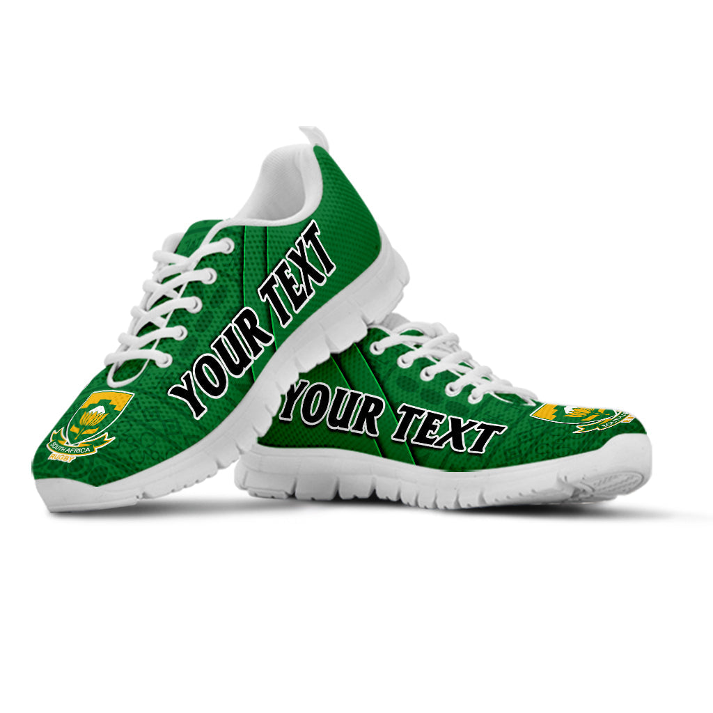 (Custom Personalised) South Africa Rugby Sneakers Bokke Springbok With African Pattern Stronger Together - Wonder Print Shop