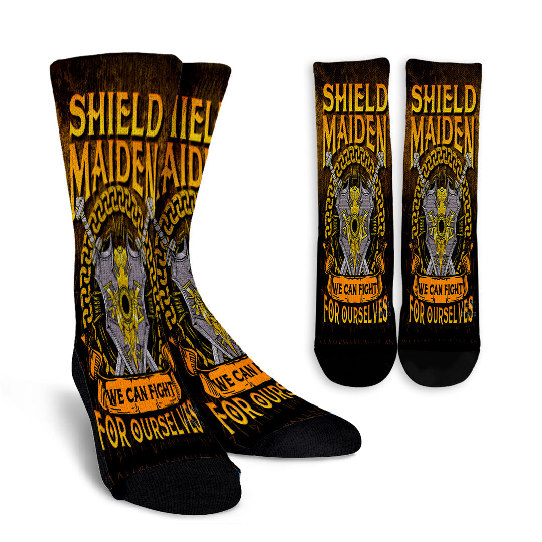 viking-crew-socks-shield-maiden-we-can-fight-for-ourselves-crew-socks