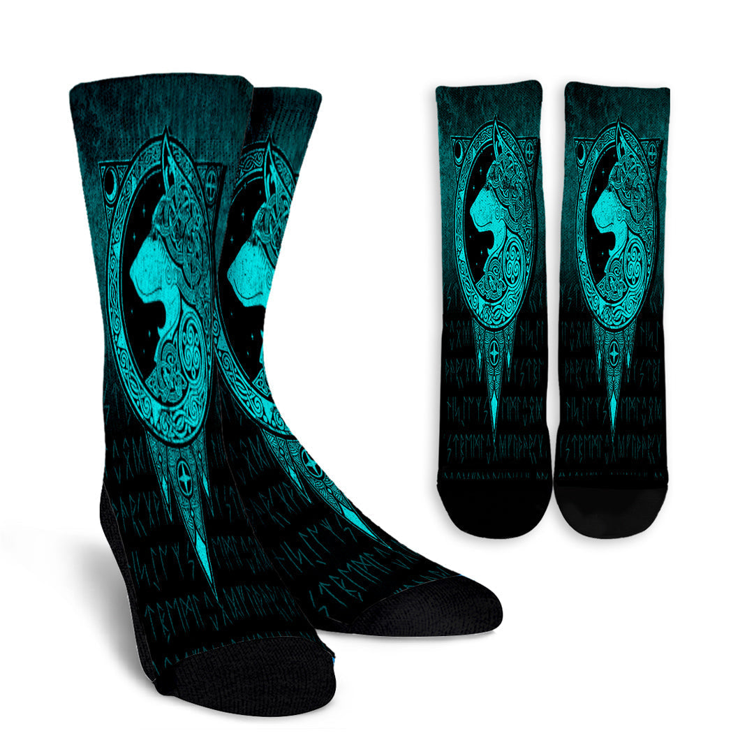 viking-crew-socks-viking-norse-wolf-cyan-version-crew-socks