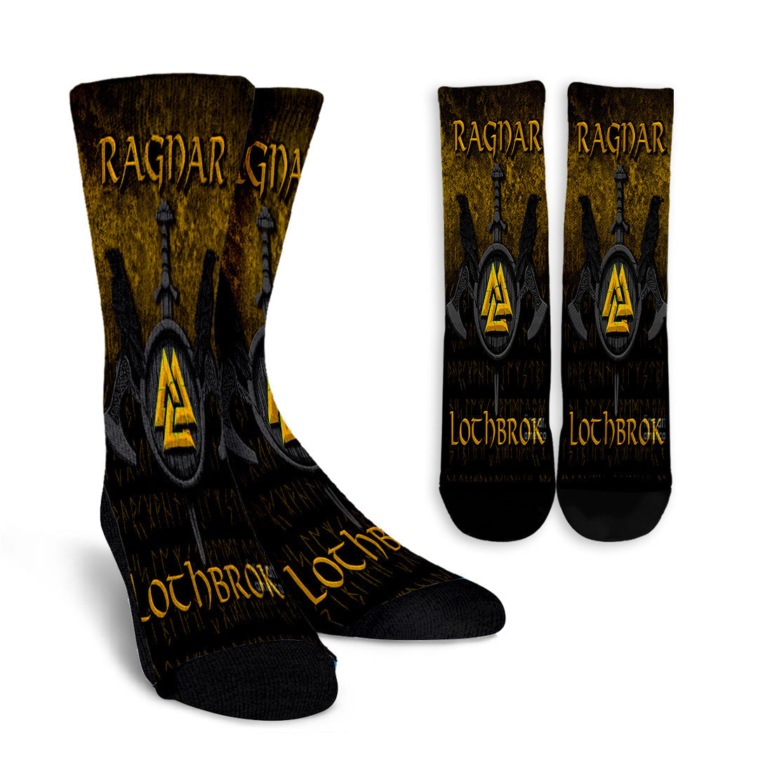 viking-crew-socks-ragnar-lothbrok-ragnar-lodbrok-viking-warrior-gold-version-crew-socks