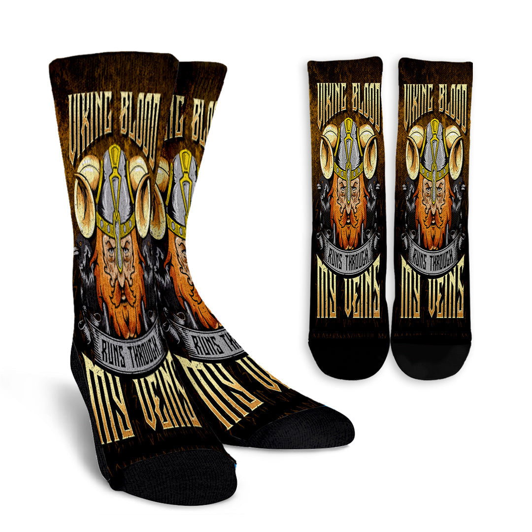 viking-crew-socks-viking-blood-runs-through-my-veins-crew-socks
