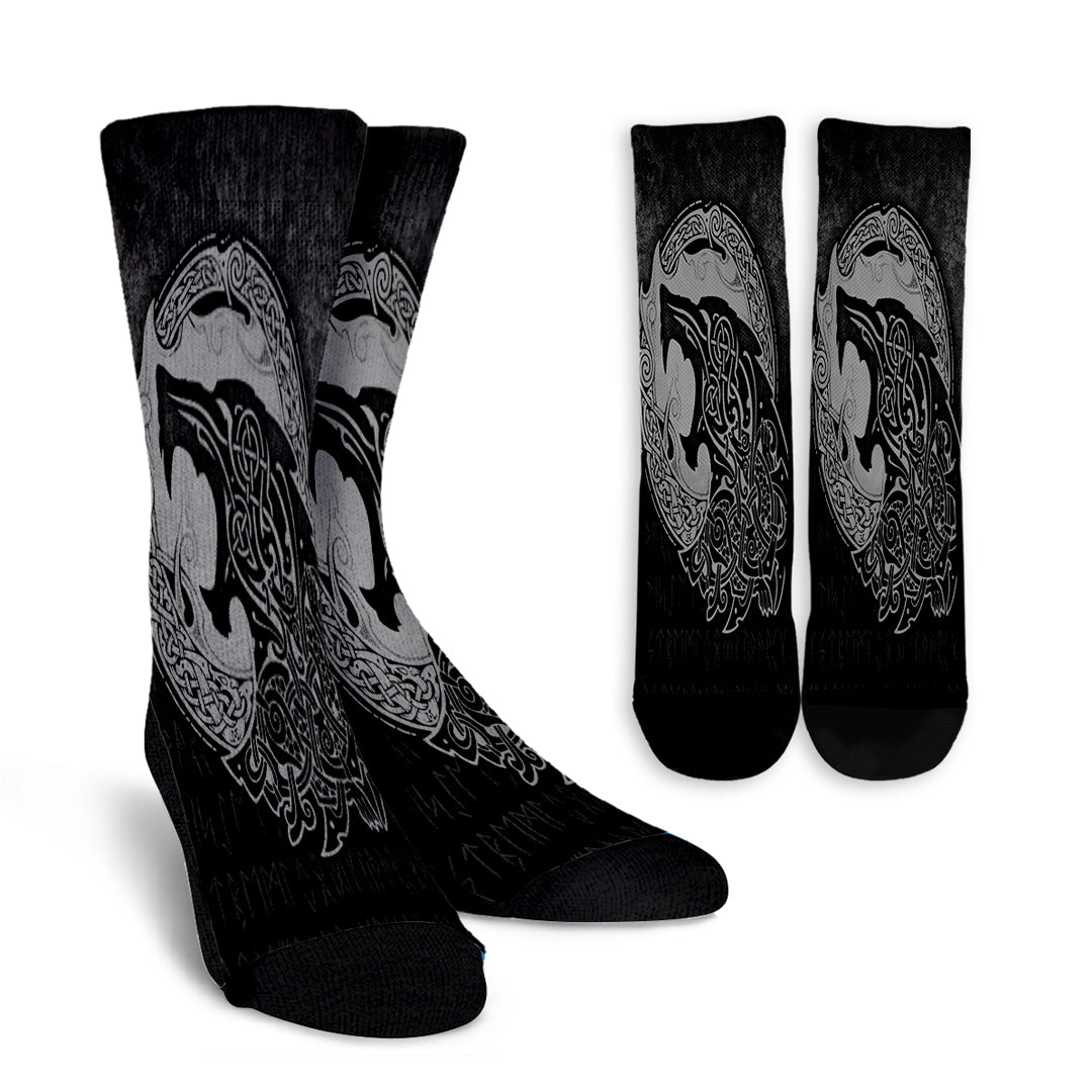 viking-crew-socks-fenrir-viking-3d-tattoo-special-version-crew-socks