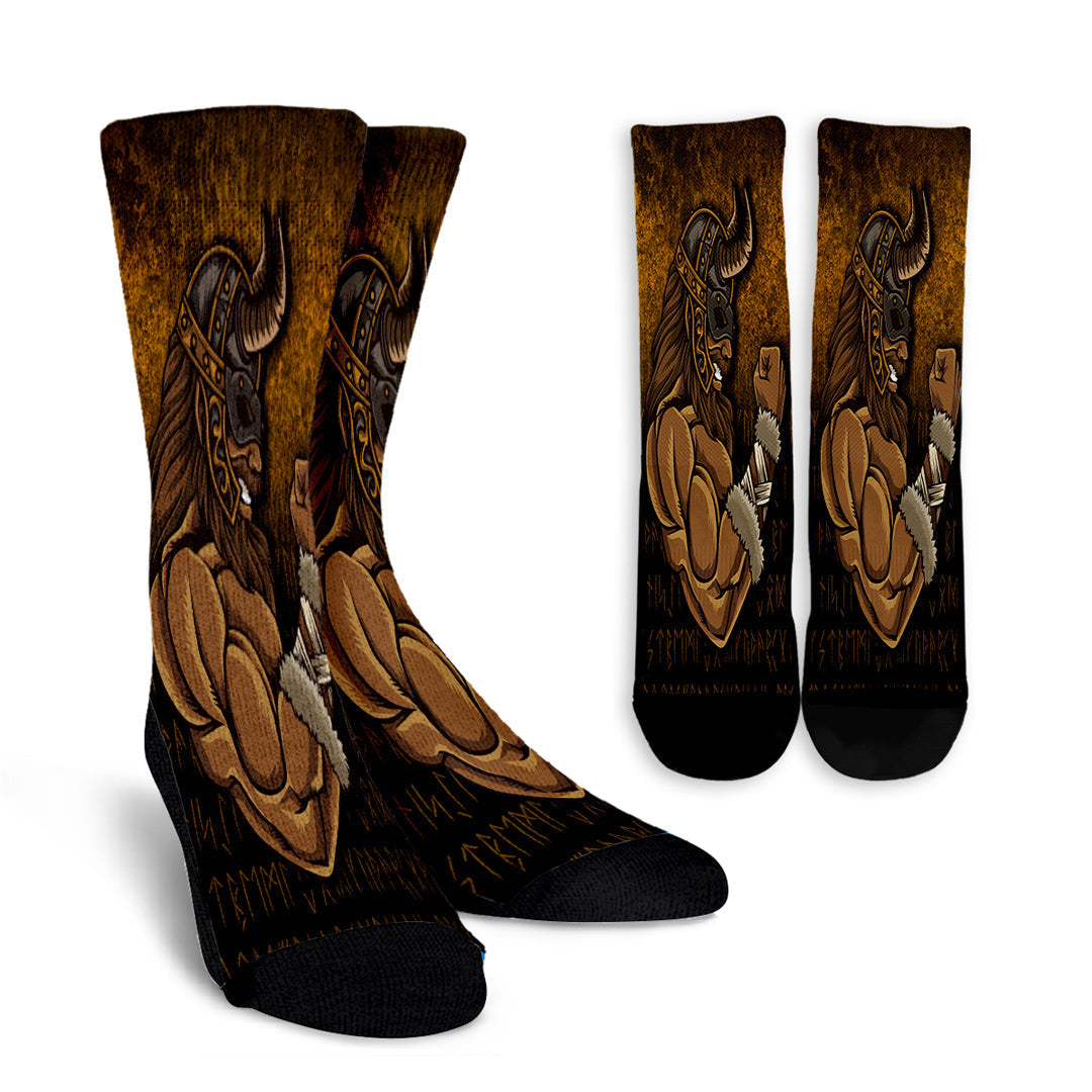 viking-crew-socks-viking-warrior-muscles-power-crew-socks